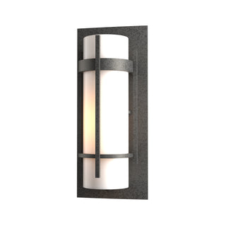 Banded Small Outdoor Sconce Coastal Natural Iron / Opal Glass (GG)