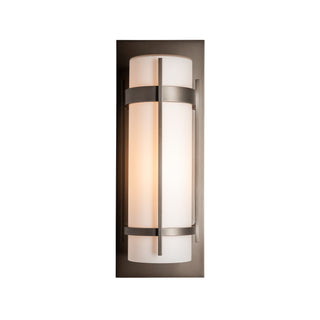 Banded Large Outdoor Sconce Coastal Dark Smoke / Opal Glass (GG)