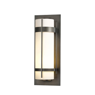 Banded Extra Large Outdoor Sconce Coastal Dark Smoke / Opal Glass (GG)