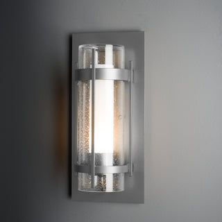 Torch Outdoor Sconce Coastal Burnished Steel / Seeded Glass with Opal Diffuser (ZS)