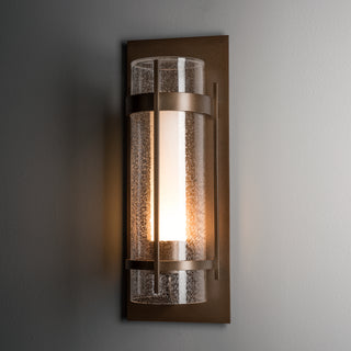 Torch Large Outdoor Sconce Coastal Bronze / Seeded Glass with Opal Diffuser (ZS)