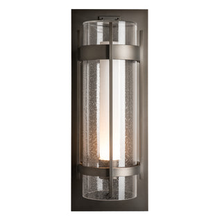 Torch XL Outdoor Sconce Coastal Dark Smoke / Seeded Glass with Opal Diffuser (ZS)