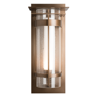 Banded Seeded Glass XL Outdoor Sconce with Top Plate