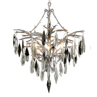 Nera Chandelier Blackened Silver Leaf