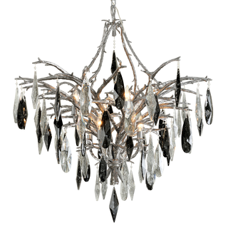 Nera Chandelier Blackened Silver Leaf