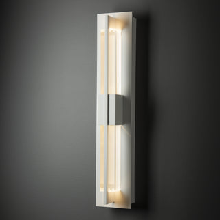 Double Axis Small LED Outdoor Sconce Coastal White / Clear Glass (ZM)