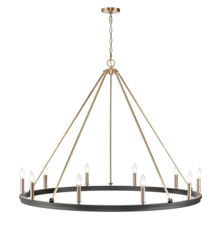 Carruth 1 - Light Chandelier Ceiling Light Matte Black Modern Gold