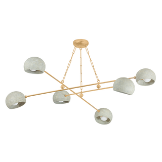 TURNER Chandelier with Vintage Gold Leaf/Limewash Plaster Finish