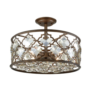 Armand 17'' Wide 4-Light Semi Flush Mount - Weathered Bronze