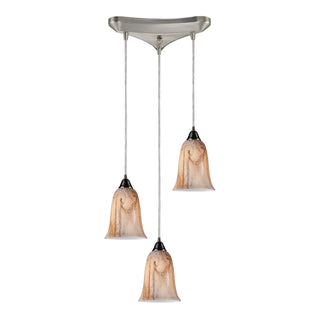 Granite 10'' Wide 3-Light Pendant - Satin Nickel