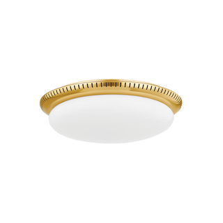 NORTH CASTLE FLUSH MOUNT with AGED BRASS Finish