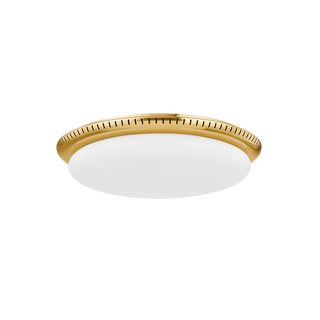 NORTH CASTLE FLUSH MOUNT with AGED BRASS Finish