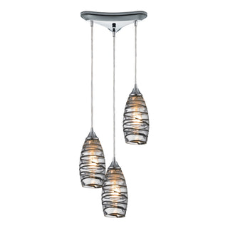 Twister 10'' Wide 3-Light Pendant - Polished Chrome