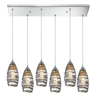 Twister 30'' Wide 6-Light Pendant - Polished Chrome