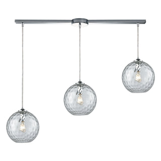 Watersphere 36'' Wide 3-Light Slim Pendant - Polished Chrome with Clear