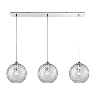 Watersphere 36'' Wide 3-Light Pendant - Polished Chrome with Clear