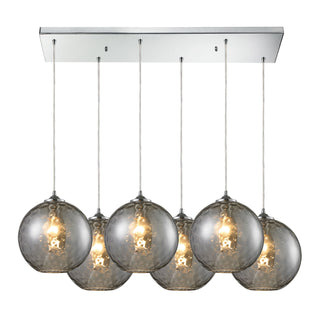 Watersphere 33'' Wide 6-Light Pendant - Polished Chrome with Smoke