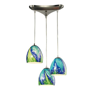 Colorwave 10'' Wide 3-Light Pendant - Satin Nickel