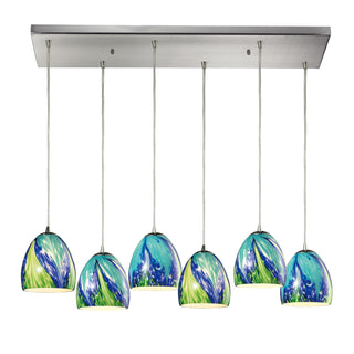 Colorwave 30'' Wide 6-Light Pendant - Satin Nickel