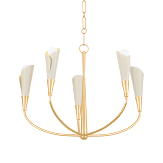 MONTROSE Chandelier with VINTAGE GOLD LEAF/SOFT SAND Finish