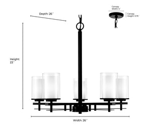 Huderson 5-Light Chandelier Ceiling Light Matte Black