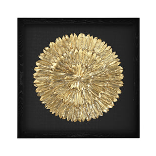 Gold Feather Dimensional Wall Art - Spiral