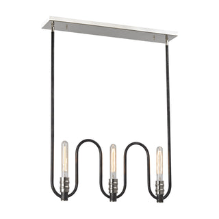 Continuum 2'' Wide 3-Light Linear Chandeliers - Polished Nickel