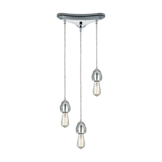 Socketholder 12'' Wide 3-Light Mini Pendant - Polished Chrome