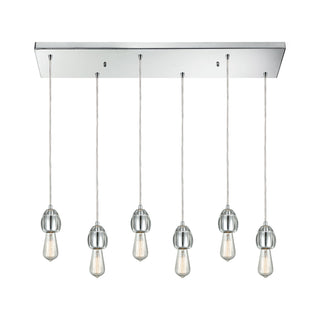 Socketholder 32'' Wide 6-Light Mini Pendant - Polished Chrome