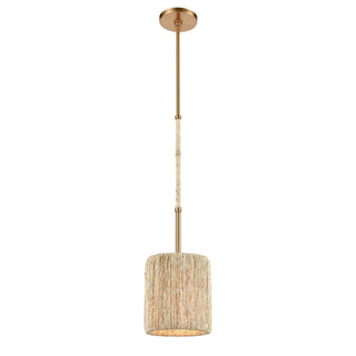 Abaca 8'' Wide 1-Light Mini Pendant - Satin Brass