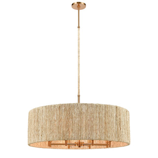 Abaca 33'' Wide 8-Light Chandeliers - Satin Brass