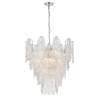 Frozen Cascade 26'' Wide 9-Light Chandeliers - Polished Chrome