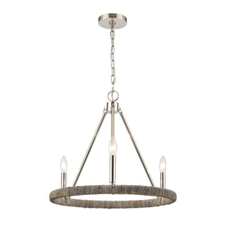 Abaca 20'' Wide 3-Light Chandeliers - Polished Nickel