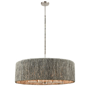 Abaca 33'' Wide 8-Light Chandeliers - Polished Nickel