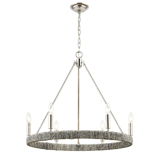 Abaca 27'' Wide 6-Light Chandeliers - Polished Nickel