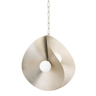Peony Pendant In WARM SILVER LEAF Finish