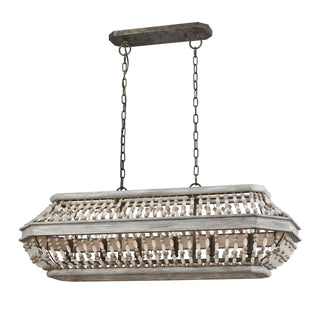 Summerton 39'' Wide 6-Light Linear Chandeliers - Washed Gray