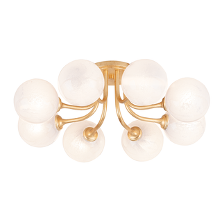 Onyx Semi Flush In VINTAGE GOLD LEAF Finish