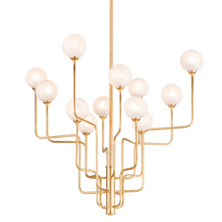 Onyx Chandelier In VINTAGE GOLD LEAF Finish
