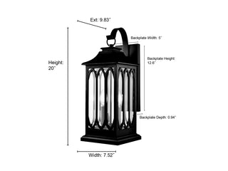 Mallorey 2-Light Outdoor Wall Sconce Powder Coated Black