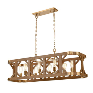 Structure 48'' Wide 8-Light Linear Chandeliers - Medium Oak