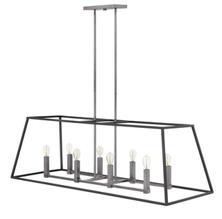 Fulton Medium Eight Light Open Frame Linear In Black Finish