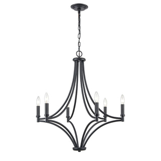 Spanish Villa 26'' Wide 6-Light Chandeliers - Charcoal