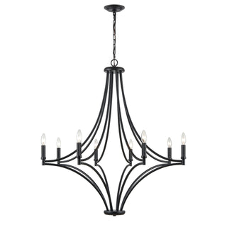 Spanish Villa 36'' Wide 8-Light Chandeliers - Charcoal