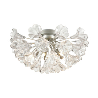 Celene 19'' Wide 5-Light Semi Flush Mount - Aged Silver