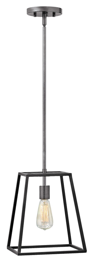Fulton Small Open Frame Pendant in Aged Zinc