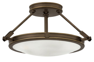 Collier Medium Semi-Flush Mount in Light Oiled Bronze