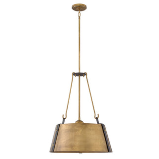 Cartwright Large Drum Pendant in Rustic Brass