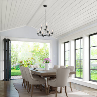 Moven 9-Light Chandelier Ceiling - Matte Black