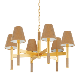 LINDENWOOD Chandelier with Aged Brass Finish